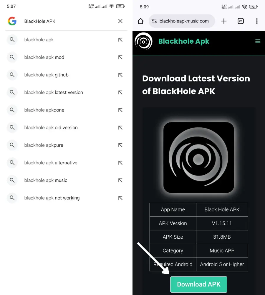 download the blackhole apk