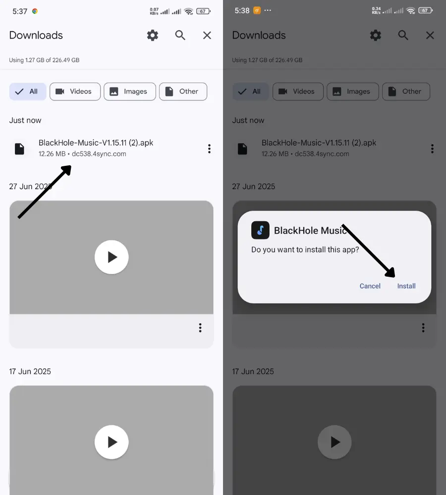install the blackhole music app